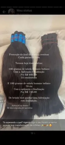 Promoção cabelo+ aplicação e finalização