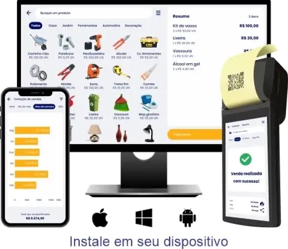 Sistema Controle de estoque gestão e emissão Nota fiscal NFCe