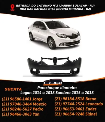Para-choque dianteiro Logan 2014 à 2018 Sandero 2015 à 2018