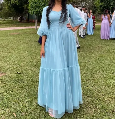 Vestido azul serenity de tule