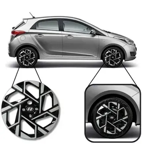 Jogo Calota Hyundai Hb20/hb20s 2024 Aro 15 Prata/preto
