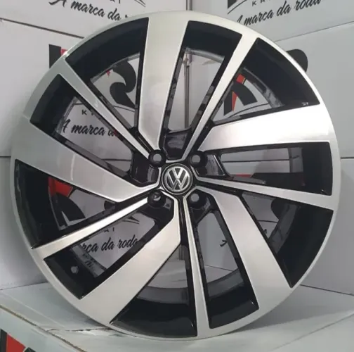 Roda aro 17 Krmai Volkswagen Jetta Tsi gol preta com diamantado jogo novo