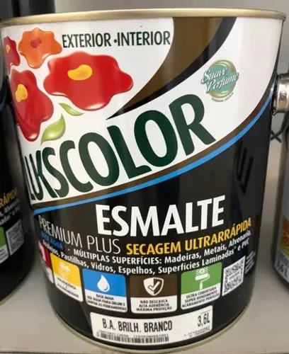 TINTA ESMALTE BASE D?ÁGUA LUKSCOLOR GALÃO 3,6 LITROS 