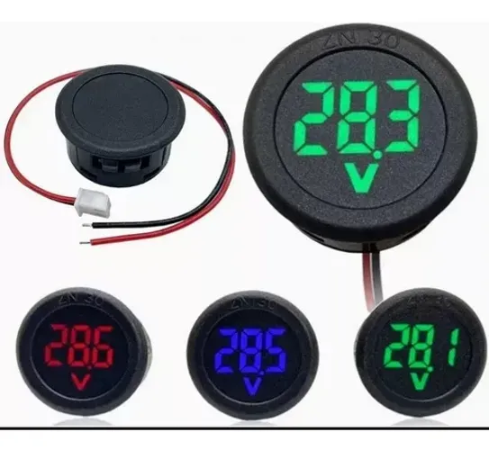 Voltímetro Digital 4 À 100vcc Com Visor Em Led