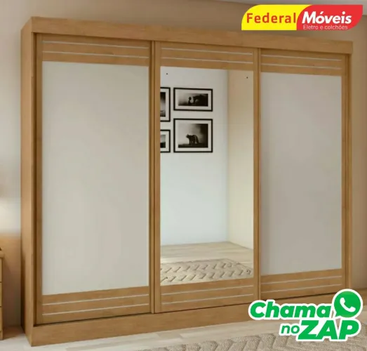 Guarda Roupa com 3 Portas de Correr Novo Fazemos Entrega