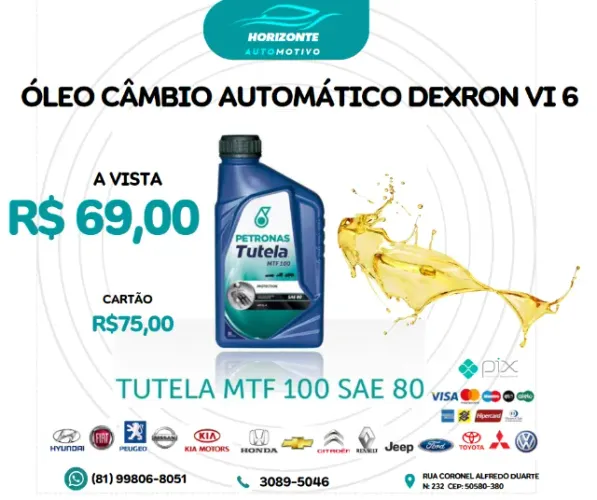 óleo câmbio automático dexron VI 6