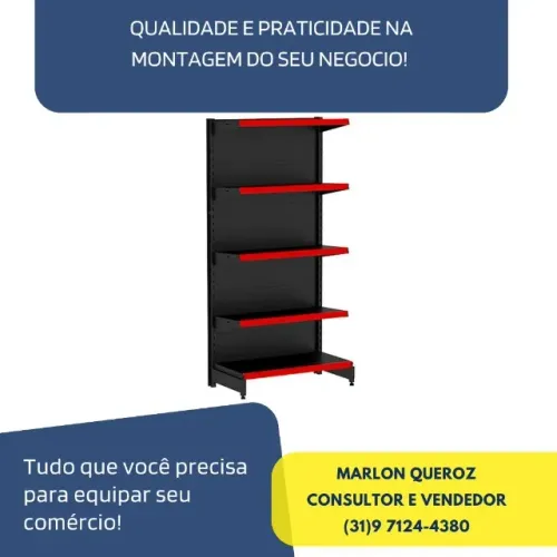 Gondola de Parede Preta 1,0x1,7 o Gomo