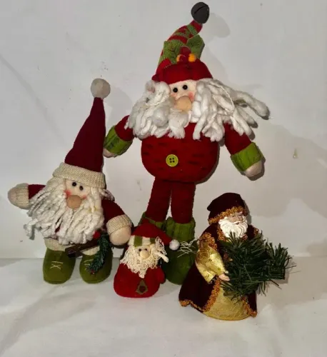 Decoração De Natal Papai Noel Kit Com 4 - Excelente Estado
