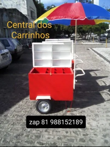 CARROÇA BOMBONIERE COM CAIXA TÉRMICA