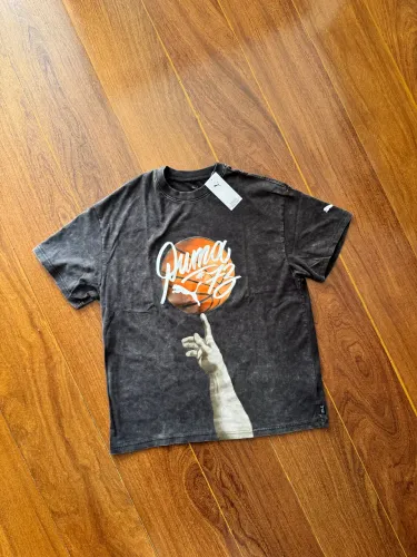 camiseta Puma Oversized Preta Estonada