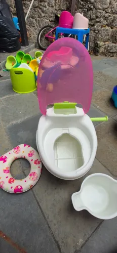 Penico pinico troninho infantil ideal para desfralde 3x1 rosa e verde