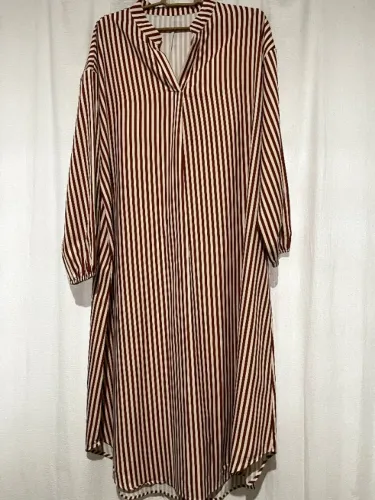 Vestido listrado de manga comprida G\GG (SHEIN)