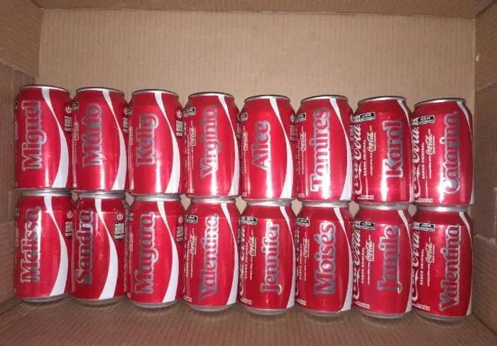Lata coca cola nomes - diversos - vazias - Consulte