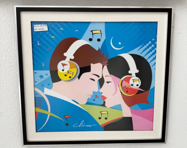 Quadro com vidro 64x59 cm