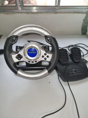Volante com marcha borboleta com pedais para Playstation 2