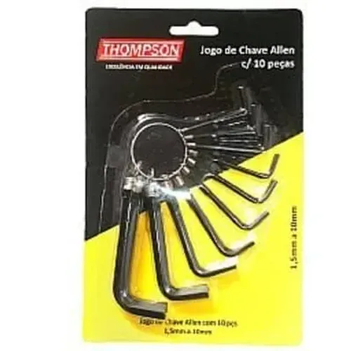 Chave Allen Jogo Com 10 Peças 1,5 a 10mm Thompson