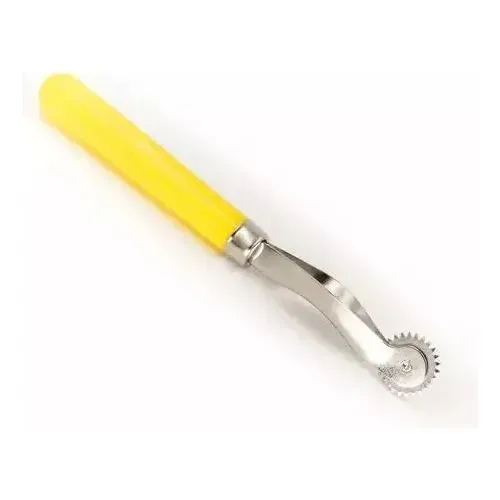 1 Carretilha Marcador Riscador Roseta Eva Tecido Artesanato Modelagem - amarelo
