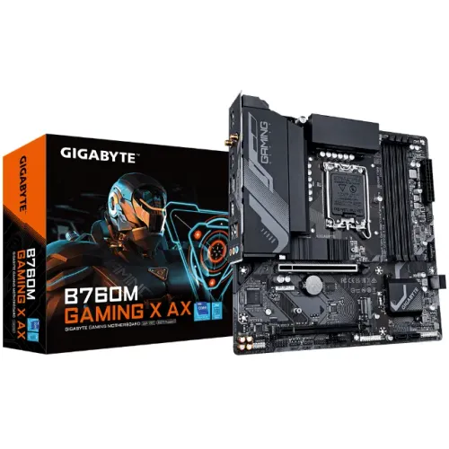 Placa Mãe Gigabyte B760M Gaming X AX, LGA 1700, DDR5, mATX, Wifi, M.2 NVMe
