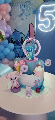 Topo de bolo em biscui STITCH