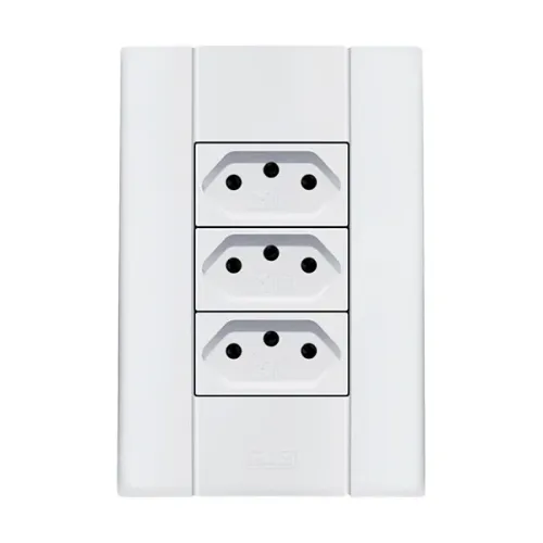 Noobi Informática | Tomada Tripla 2P+T 10A 250v Branca Mares Romazi