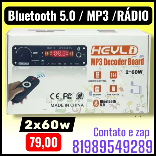 Placa Amplificadora Bluetooth Rádio MP3