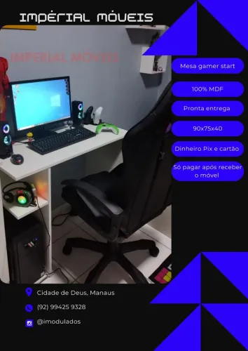 Mesa Gamer Start 100% MDF - Pronta Entrega