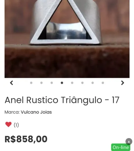 De 800,00 por 600,00 Black Friday anel de prata triangular