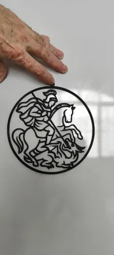 Moldura vazada de S.Jorge em MDF