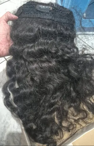Aplique cabelo 100% humano ondulado com presilha tic tac 