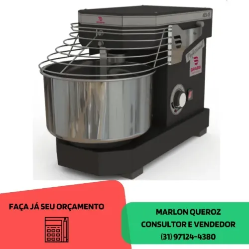 Amassadeira Espiral Braesi 5 Quilos Preta 10 Velocidades
