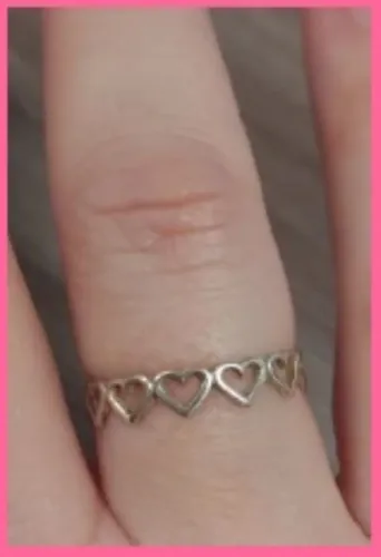Anel Corações em Prata - Tam 20