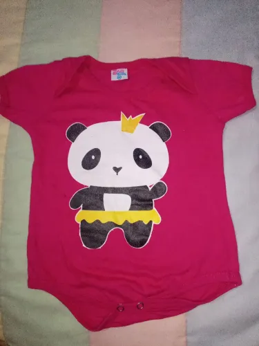 Body Bebê Panda - Tamanho 6-9 M