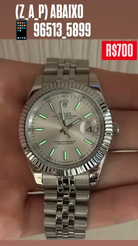 Relógio ROLEX AUTOMÁTICO PREMIUM DATEJUST Fundo Branco