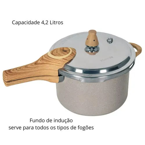 Panela de Pressão 4,2 litros Revestimento Cerâmico Brinox