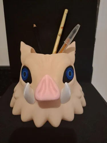 Porta Lapis  - Cabeça do Javali  Inosuke Demon Slayer 