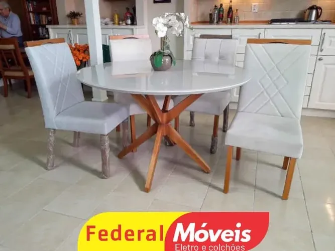 Mesa de Jantar 1,20cm c/ 4 Cadeiras - Últimas Unidades