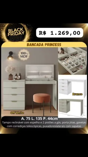 Penteadeira com 4 gavetas MDF BLACK FRIDAY 