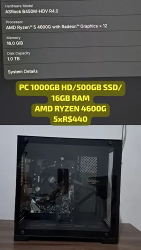 PC GAMER RYZEN 16GBRAM 500GB SSD