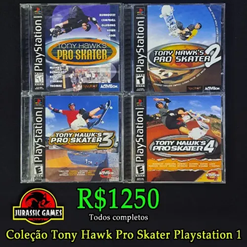 Tony Hawk's Pro Skater Coleção 1, 2, 3 e 4 Americanos Originais Ps1 - Playstation 1