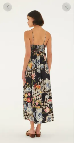 Vestido Farm rio - estampa mesa de chá