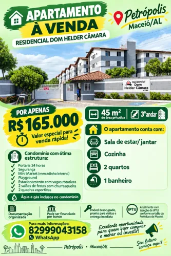 Apartamento 2 Quartos no Residencial Dom Helder Câmara - Petrópolis (Financiável)