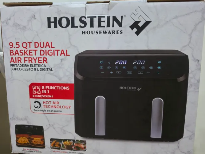Fritadeira Elétrica Air Fryer Holstein Touch 9L 1700W - Preta