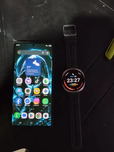 S23 ULTRA PEQUENO TRINCO NA TELA MAIS GALAXY WATCH TEOCO POR CELULAR TOP