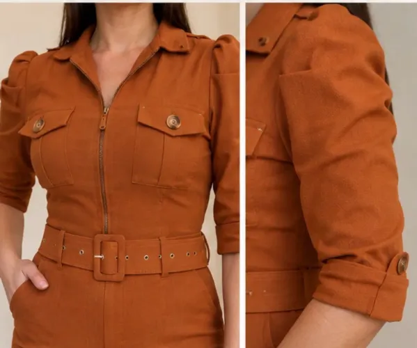 Macacão Feminino Terracota - Tamanho 40
