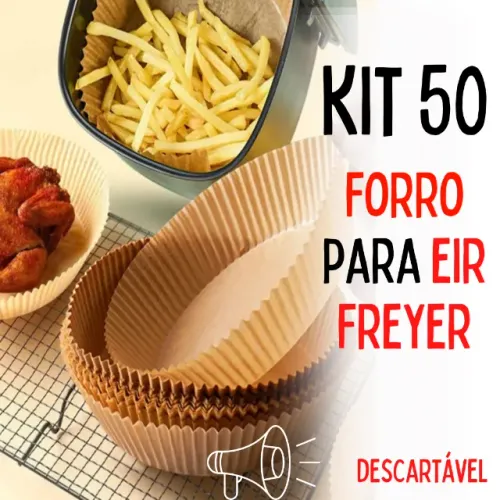 Kit com 50 Forro de Papel Descartável Para EirFrayer Fritadeira Elétrica _ CS533