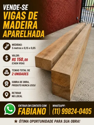 VIGA DE MADEIRA APARELHADA NOVA