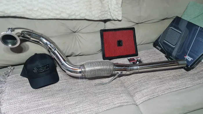 Downpipe Inox + Filtro Esportivo THS - Kit Stg 2 Polo