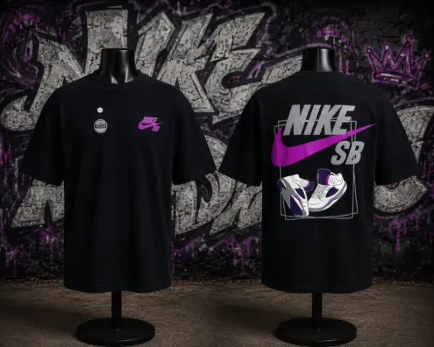 Camiseta Oversize Nike Preta Algodão Premium