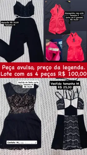 Lote de roupa feminina M - 4 pecas - 100,00