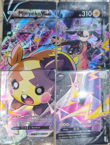 Cartas Pokémon Morpeko V-UNIÃO - Conjunto Completo (4 Cartas)